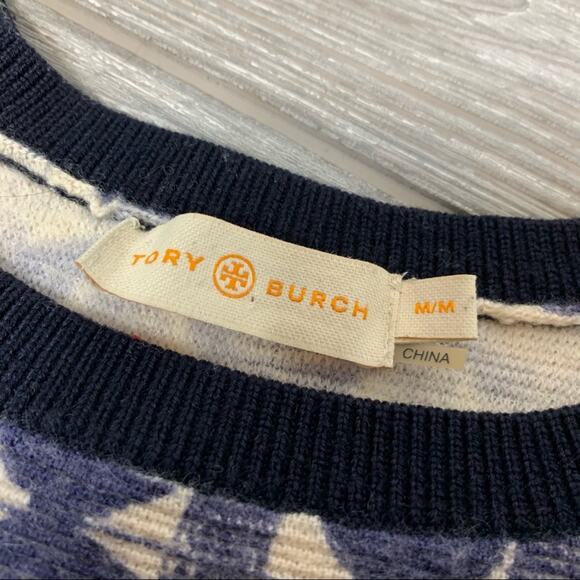 Tory Burch Tia merino wool printed crewneck sweater - Picture 7 of 7